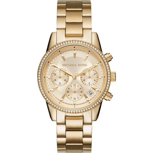 Ladies Michael Kors Rolled Gold Stone Set Chronograph