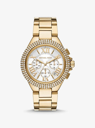 Michael Kors White Cubic Zirconia Camille Ladies Watch