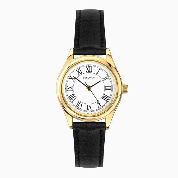Ladies Sekonda Evans White Dial Black Strap