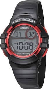 Kids Digital Black Plastic Strap Lorus Watch