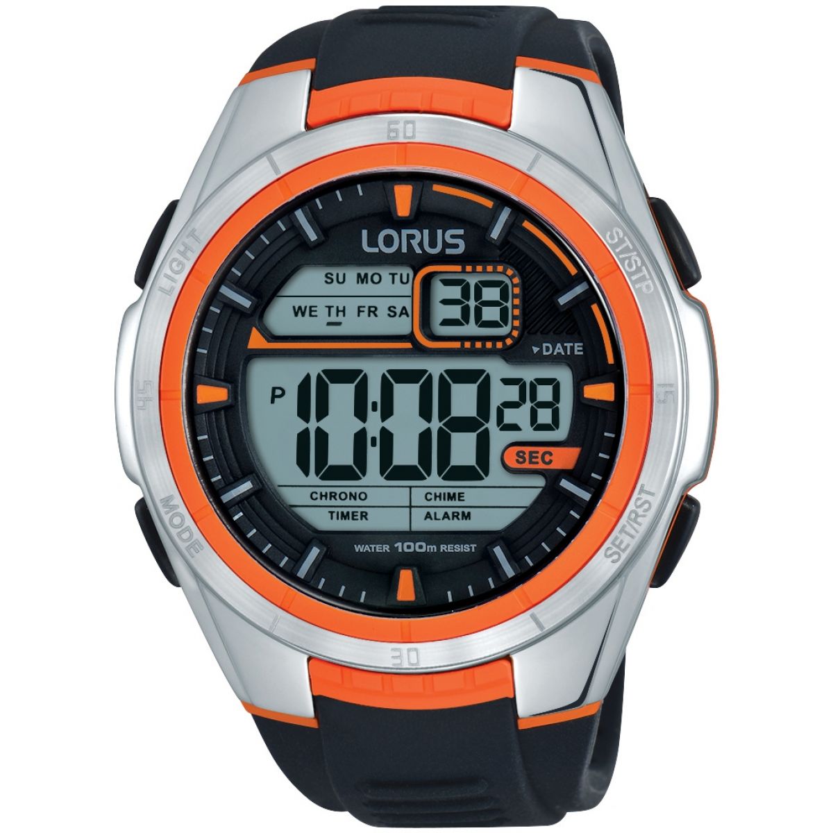 Gents Digital Orange Chronograph Strap Orus  Watch