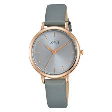 Ladies Rolled Gold Rose Grey Strap Grey Dial Lorus Watch