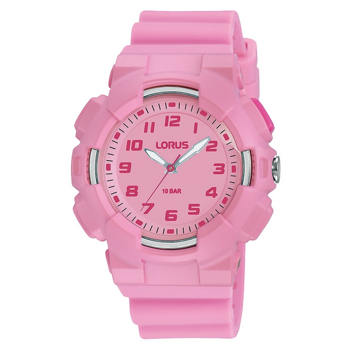 Girls Pink Silicone Strap Lorus Watch