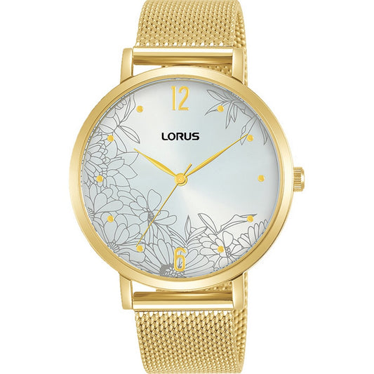 Ladies Rolled Gold White Floral Dial Lorus Watch