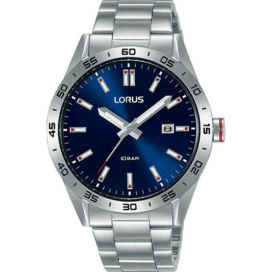 Gents Stainless Steel Blue Disl With Battons And Date Lorus Wath