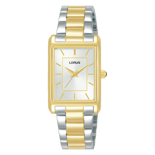 Ladies Lorus Two Tone Rectangular Watch With Batons