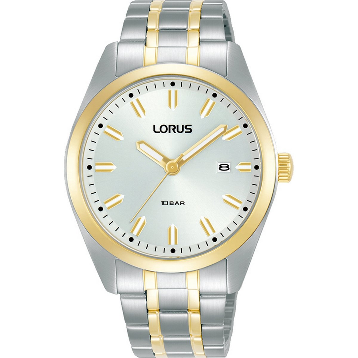 Gents Lorus Two Tone With Round Silver Dial With Batons
