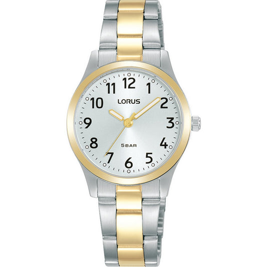 Ladies Lorus Two Tone With Round Silver Dial Full Figures