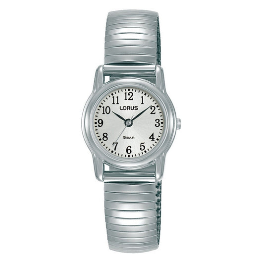 Ladies Lorus Stainless Steel With Round Silver Dial Expanding