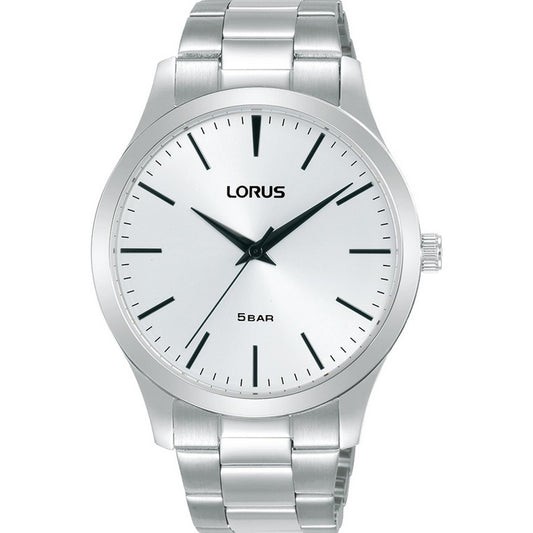 Gents Lorus Stainless Steel With Round Silver Dial With Batons