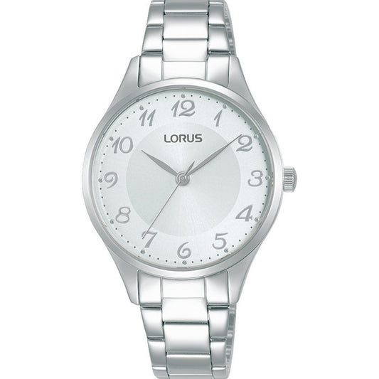 Ladies Lorus Stainless Steel Round White Dial With Full Figures