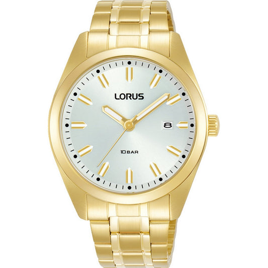 Gents Lorus Rolled Gold Expanding Watch With Round Silver Dial