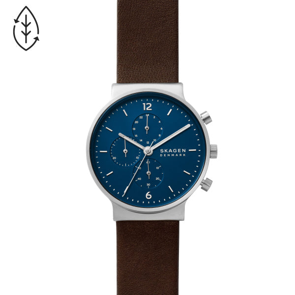Gents Stainless Steel Blue Dial Ancher Skagen Watch