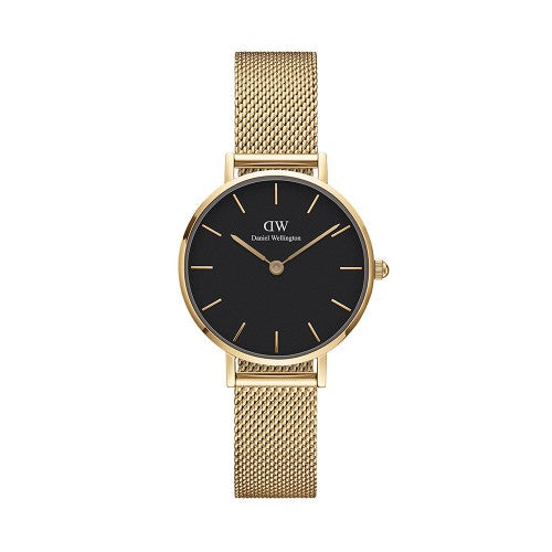 Ladies Rolled Gold Petite 28mm Evergold Black Dw