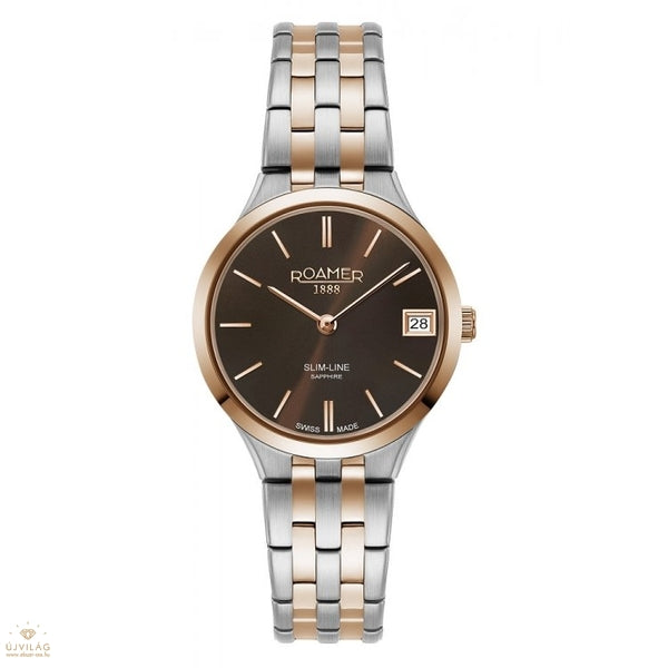Gents Mixed Rose Bracelet Brown Dial Slim Line Classic Roamer