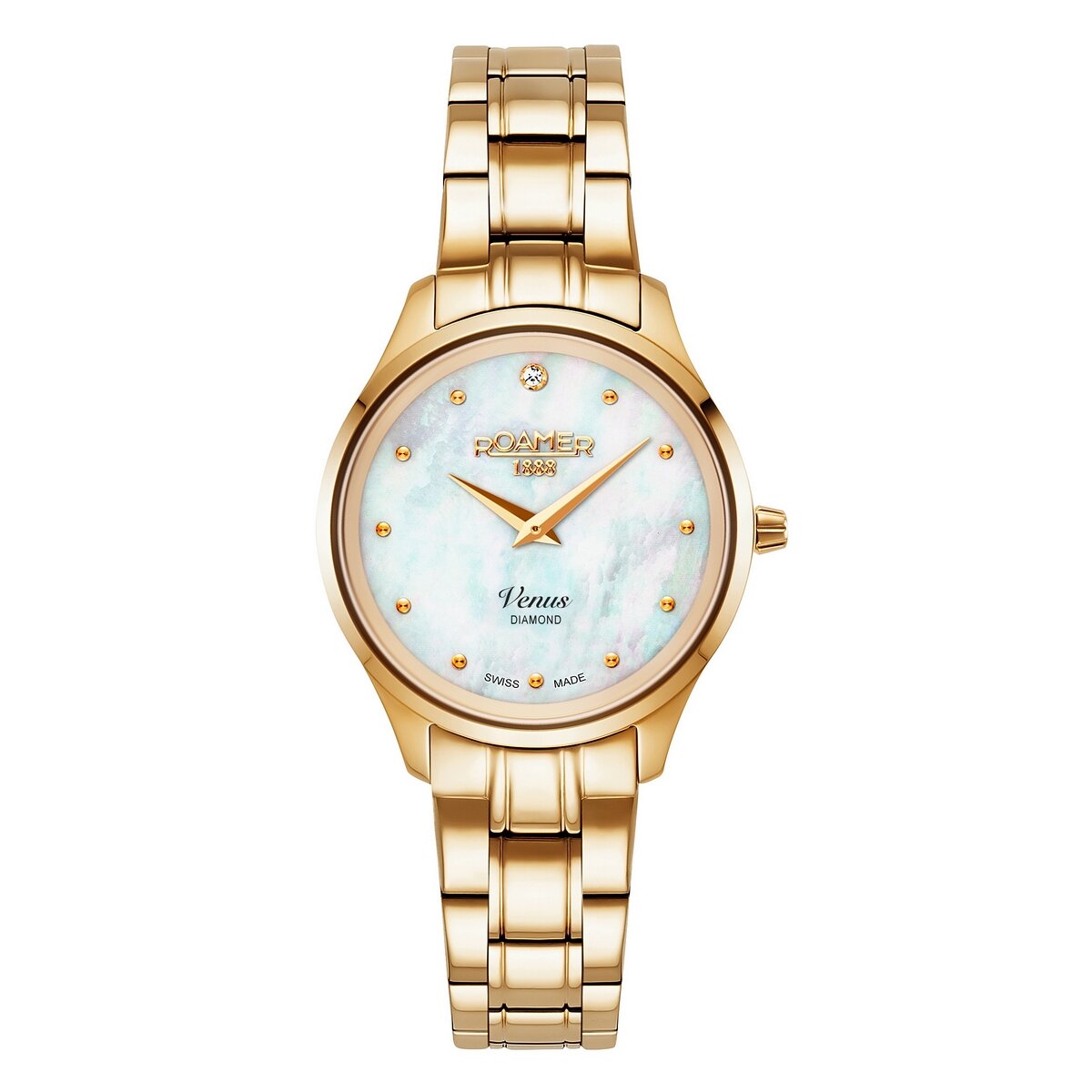Ladies Rolled Gold Venus Diamond Mother Of Pearl Roamer