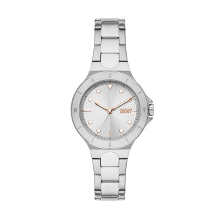Ladies DKNY Stainless Steel Round Silver Dial