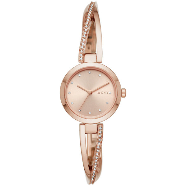 Ladies Rose Gold And Cubic Zirconia Cross Walk DKNY Watch