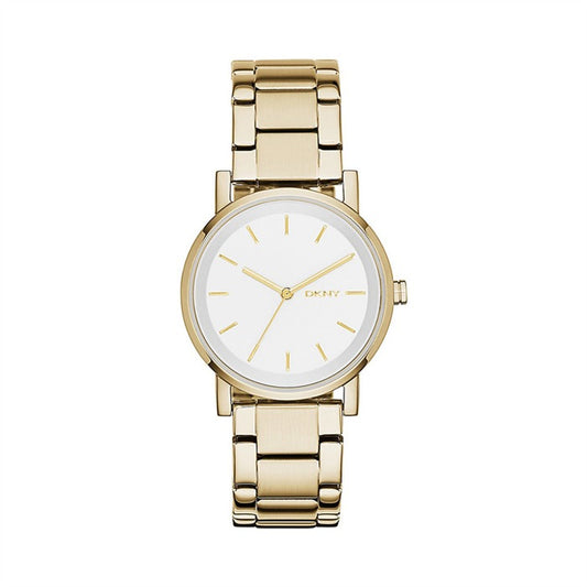 Ladies DKNY Rolled Gold Round White Dial