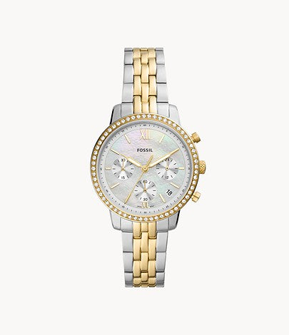 Ladies Fossil Two Tone Chronograph