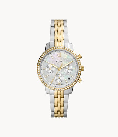 Ladies Fossil Two Tone Chronograph