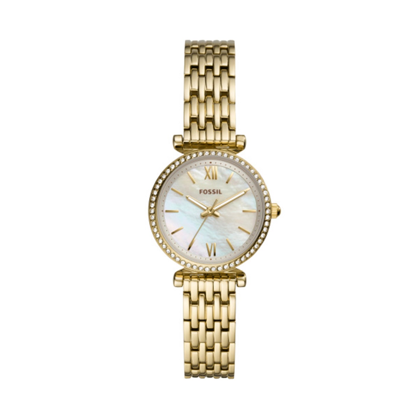 Ladies Rolled Gold Fossil Carlie Mother Of Pearl Watch