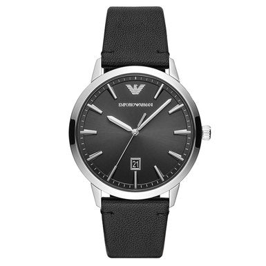 Gents Stainless Steel Black Strap Armani Watch