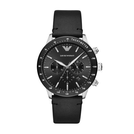 Gents Stainless Steel Black Strap Multi Dial Mario Armani