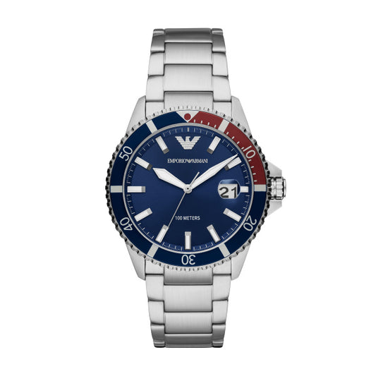 Gents Stainless Steel Blue Dial Diver Armani Watch