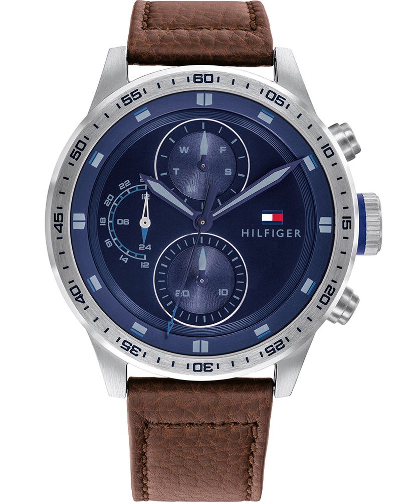Gents Stainless Steel Brown Strap Blue Dial Trent Tommy Watch