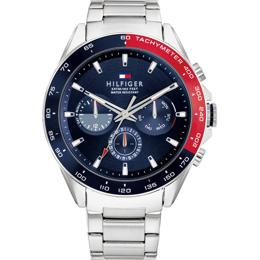 Gents Stainless Steel Tommy Hilfiger Red And Blue Jimmy Watch