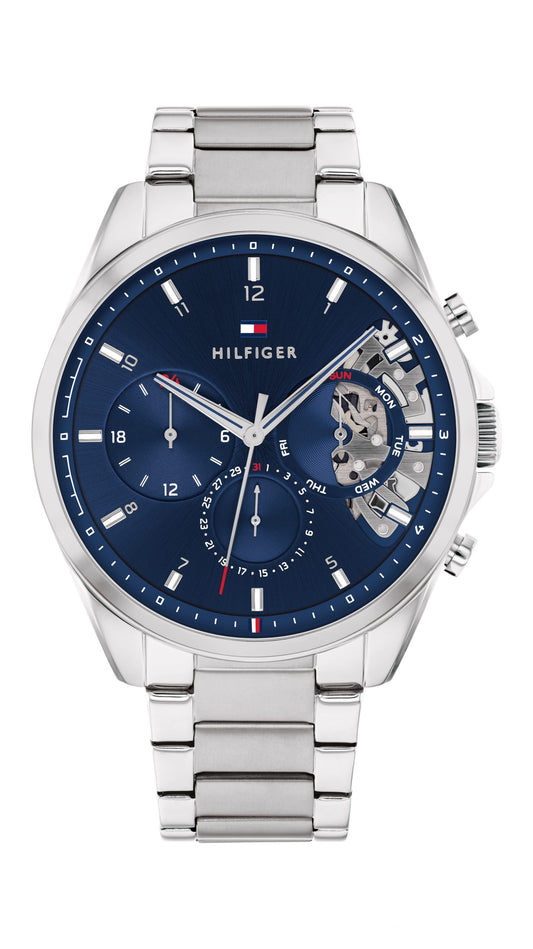 Gents Tommy Hilfiger Blue Dial Baker Watch