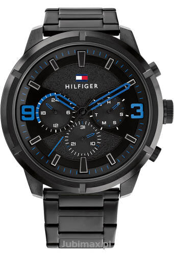 Gents Tommy Black/Blue Chronograph Watch