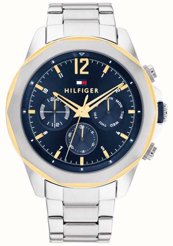 Gents Tommy Hilfiger Two Tone Blue Chronograph Watch