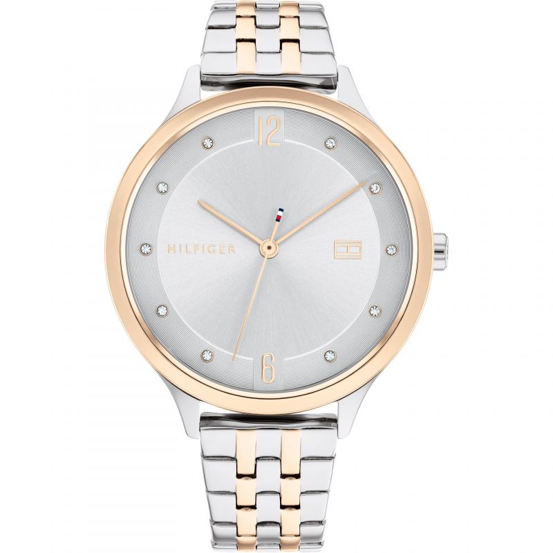 Ladies Mixed Bracelet White Dial Date Grace Tommy Watch