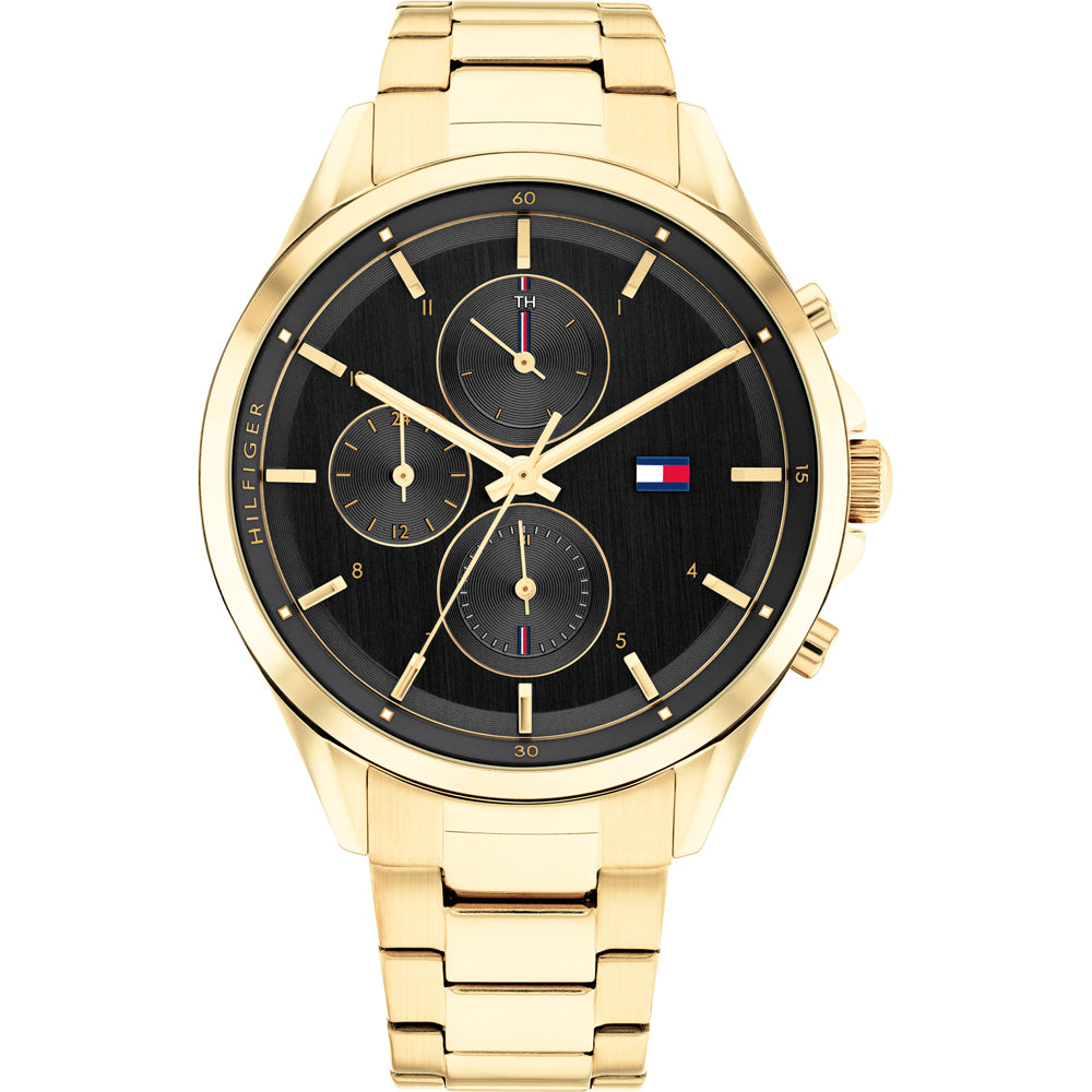 Ladies Rolled Gold Bracelet Black Dial Stella Tommy