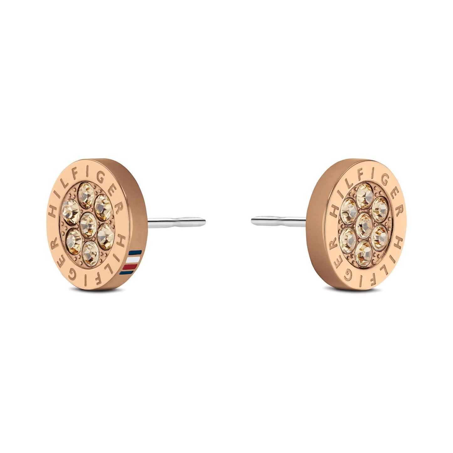 Tommy Hilfiger Gold Plated Round Cubic Zirconia Stud Earring