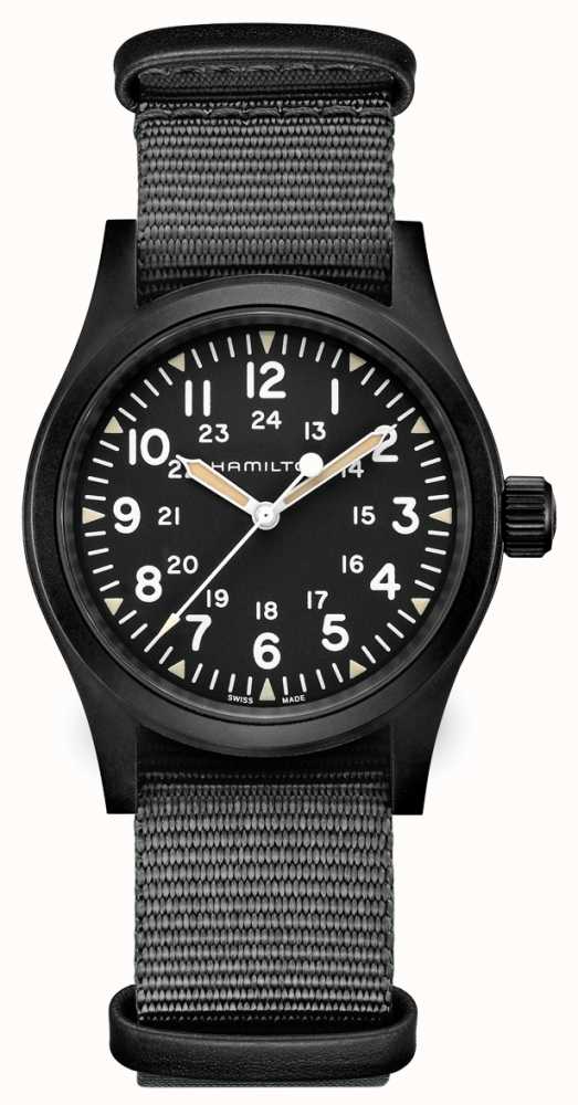 Gents Hamilton Khaki M38 Black Nato Strap Watch