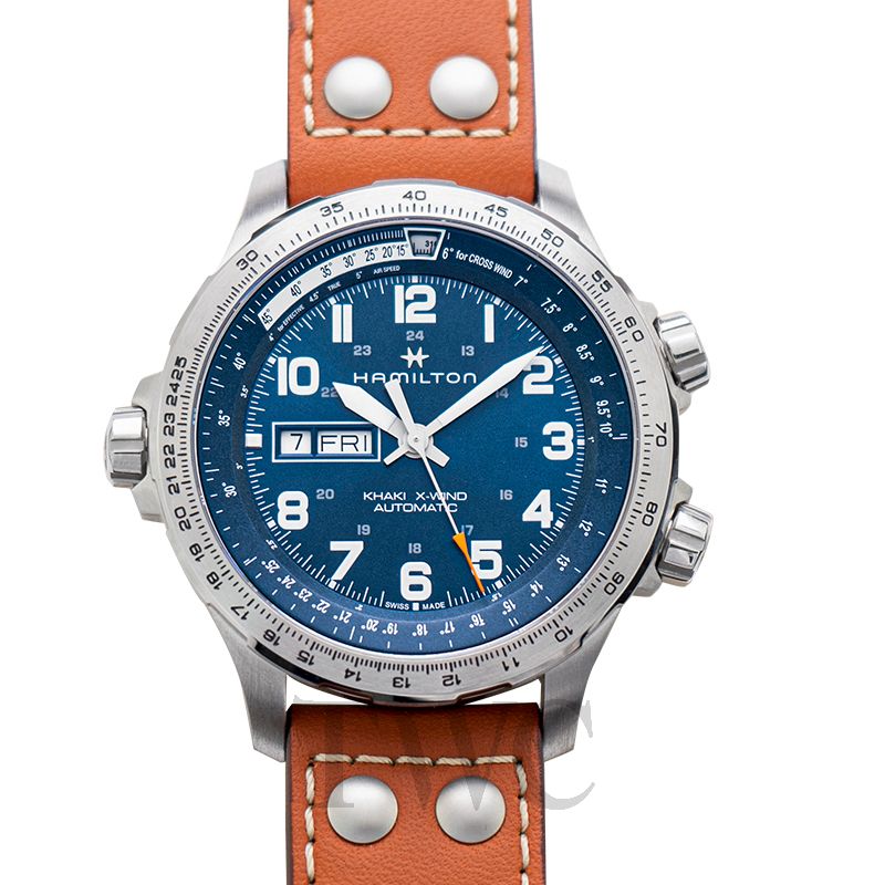 Gents Stainless Steel Brown Strap Blue Dial Khaki  Hamilton