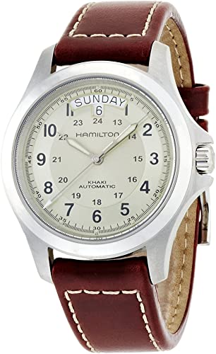 Gents Steel Brown Strap Beige Dial Khaki Automatic Hamilton