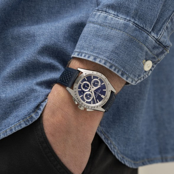Gents Hamilton Jazzmaster Performer Chronograph Blue Dial
