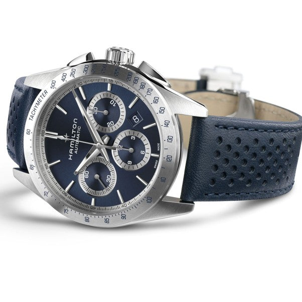 Gents Hamilton Jazzmaster Performer Chronograph Blue Dial