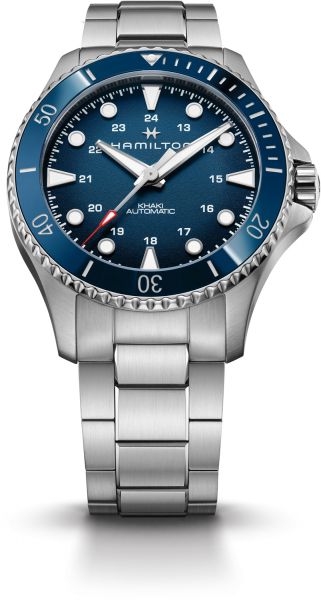 Gents Stainless Steel Khaki Scuba Hamilton Watch With Blue Dial