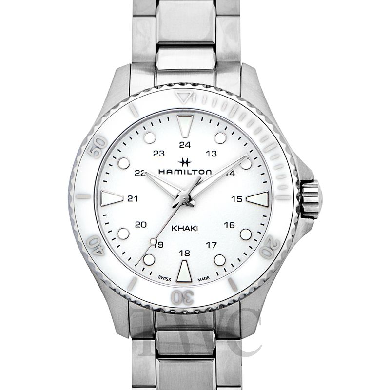 Gents Steel Bracelet Khaki Navy Scuba Quartz Hamilton