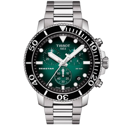 Gents Tissot Seastar Tachymeter Green Dial