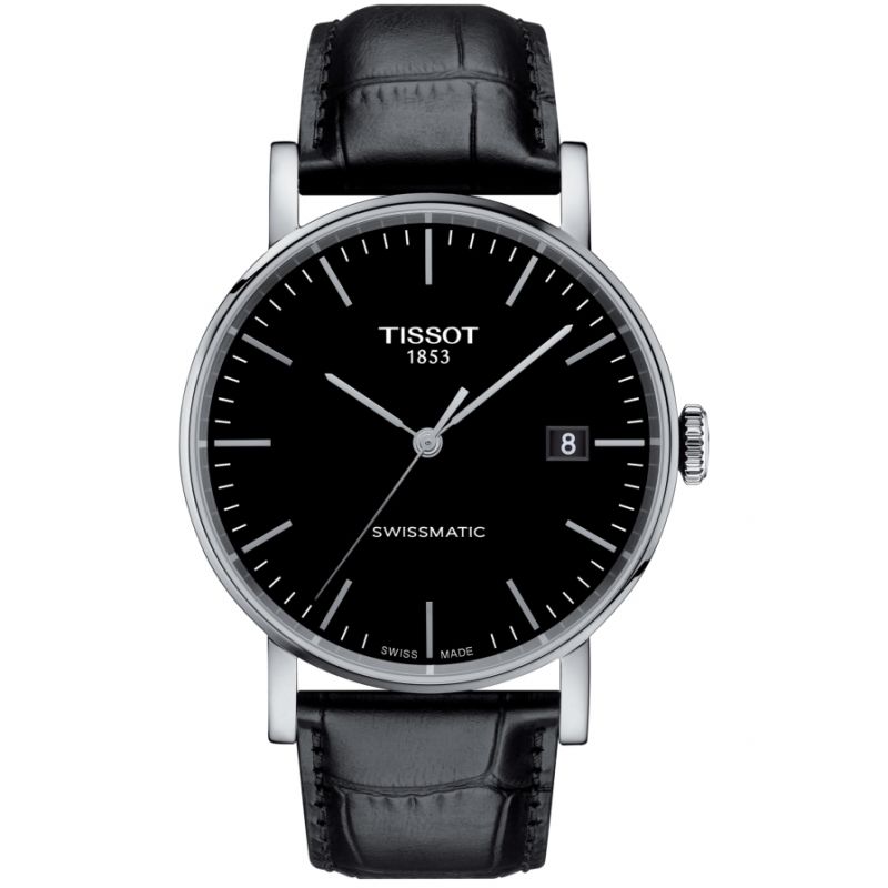 Gents Stainless Steel Black Strap Everytime Tissot Watch