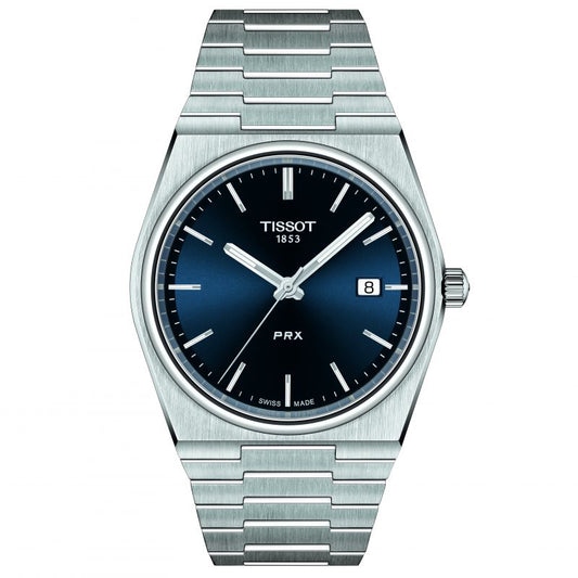 Gents Stainless Steel Blue Dial Date Prx Tissot Watch