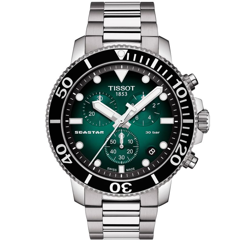 Gents Tissot Seastar Tachymeter Green Dial
