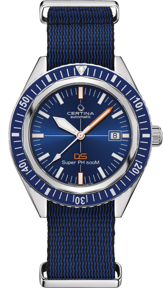 Gents Certina Ds Super Ph500m Blue Sea Turtle Automatic Watch