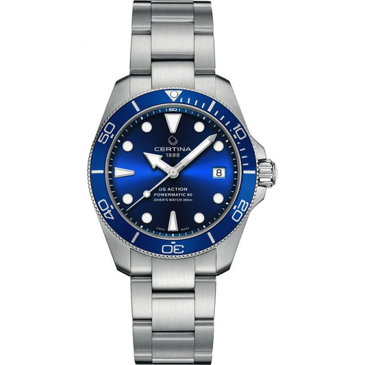 Gents Steel Bracelet Blue Dial Ds Action Diver Certina